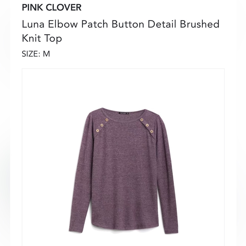 Pink Clover purple long sleeve with elbow patches